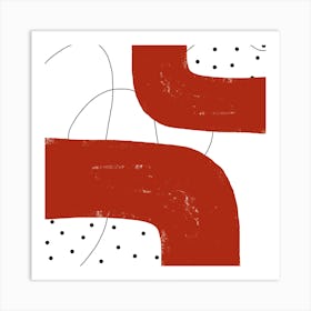 Minimal Red Abstract Painting  Art Print