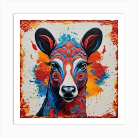 Deer  Vibrant Colors Wall Art Art Print