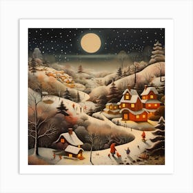 Nostalgic Yule Brushwork Art Print