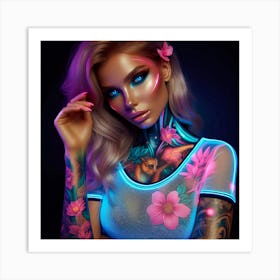 Neon Girl Art Print