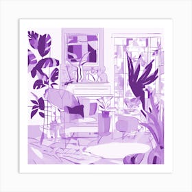 Abstract Broken Reality Light Lilac Tones 1 Art Print
