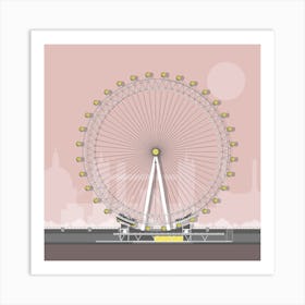 London Eye Pink Art Print