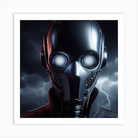 Robot With Glowing Eyes Art Print