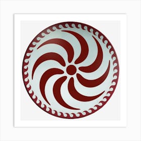 Red And White Swirl Art Print