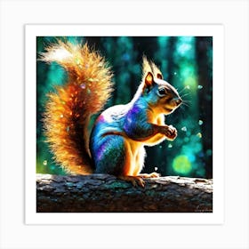 Squirrel In The Forest 32 Art Print