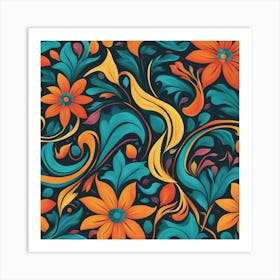 Seamless Floral Pattern Art Print