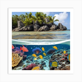 Coral Reef And Tropical Fishes Art Print