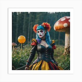 Clown In The Forest 1 Art Print