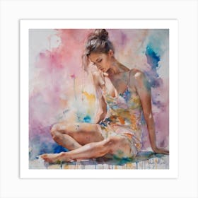 Watercolor Of A Woman 1 Art Print