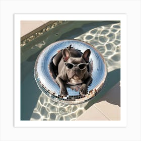 French Bulldog In Pool Art Print