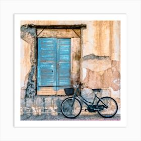 Old Window And Bicycle Art Print