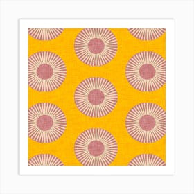 Earth Mod Sun Yellow Purple Square Art Print