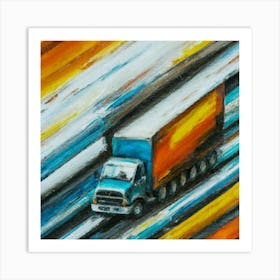 Truck On The Road 1 Art Print