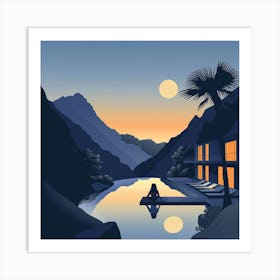 Sunset In The Desert Art Print