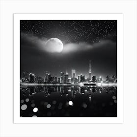 Toronto Skyline At Night Art Print