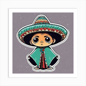 Mexican Pancho Sticker 2d Cute Fantasy Dreamy Vector Illustration 2d Flat Centered By Tim Bu (6) Art Print