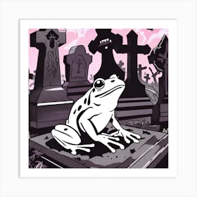 Frog In The Graveyard Art Print