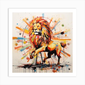 Lion Splash 1 Art Print