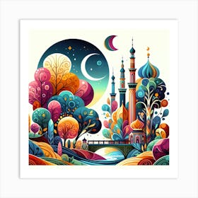 Islamic Landscape Art Print