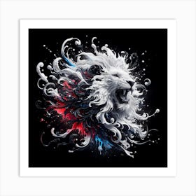 Abstract Lion Art Print