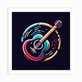 Abstract Acoustic Guitar Art Print