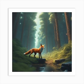 Fox In The Forest 75 Art Print