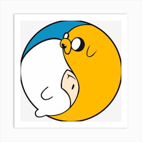 Jake The Dog Yin And Yang Graphy Adventure Time Smiley Cartoon Art Print