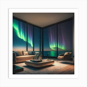 Aurora Borealis room view Art Print