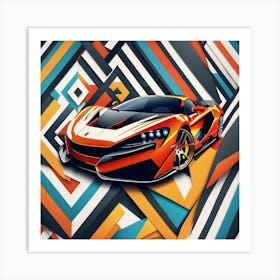 Abstract Car Painting Art Print