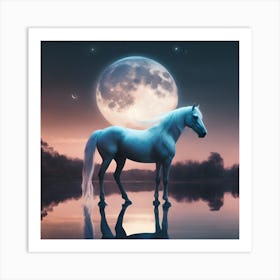 Moonlight Horse Art Print