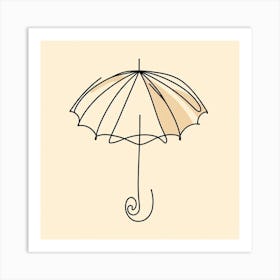 One line, An umbrella, Picasso style 2 Art Print