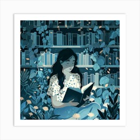 Girl Reading A Book Art Print