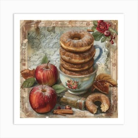 Apple Cider Donuts Art Print