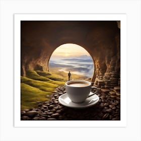 Coffee Cup In A Cave Art Print