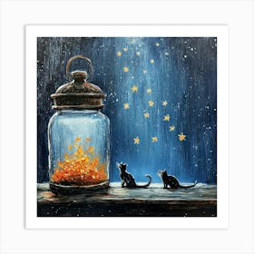 Cats In A Jar Art Art Print