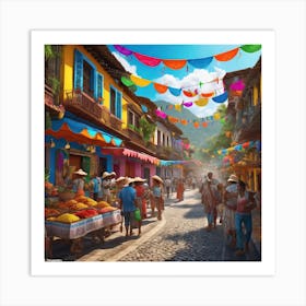 Colombian Festivities Ultra Hd Realistic Vivid Colors Highly Detailed Uhd Drawing Pen And Ink (18) Art Print