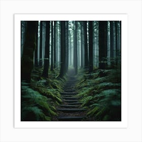 Dark Forest Path Art Print