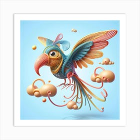 3d Parrot Art Print