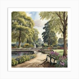 Southward Park London Parks Garden 7 Painting Art Print 3 Art Print