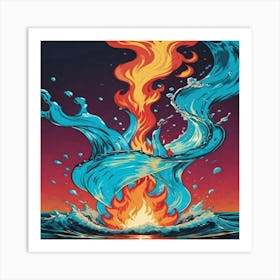 Fire And Water 1 Art Print