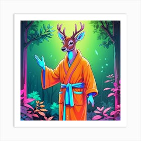 Deer In The Forest 43 Art Print