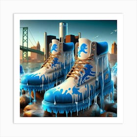 Detroit Lions Boots Art Print