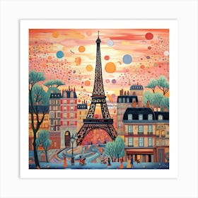 Paris At Sunset 1 Art Print