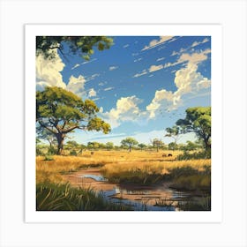 Savannah Landscape Art Print