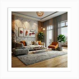 Modern Living Room 4 Art Print