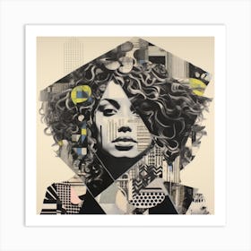 Woman With Curly Hair Art Print