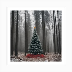 Christmas Tree In The Forest 36 Art Print