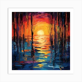 Sunset Over Water Art Print