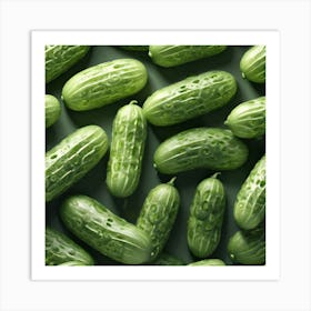 Green Cucumbers 1 Art Print