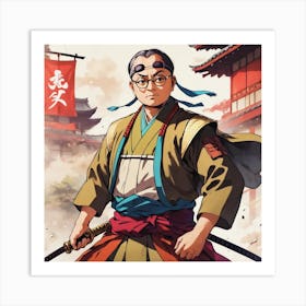 Netaji Subhash Chandra Bose as a Samurai 1 Art Print